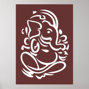 Ganesha -ヒンズー教の神の印 ポスター