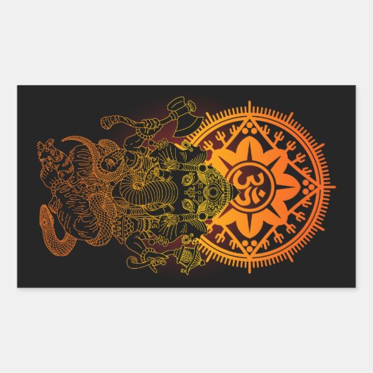 Ganesha 02 長方形シール (正面)