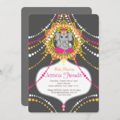 Ganesha Baby shower 5" x 7"招待カード 招待状 (正面/裏面)