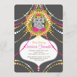 Ganesha Baby shower 5" x 7"招待カード 招待状