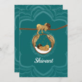 Ganesha blessing an sleeping Indian baby boy 案内状 (正面/裏面)