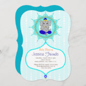 Ganesha boy Baby shower 5" x 7"招待カード 招待状 (正面/裏面)