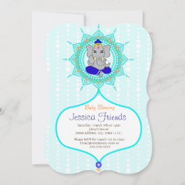 Ganesha boy Baby shower 5" x 7"招待カード 招待状