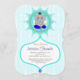 Ganesha boy Baby shower 5" x 7"招待カード 招待状
