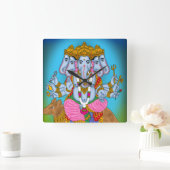 Ganesha Clock & Wall Art for Home Use スクエア壁時計 (ホーム)