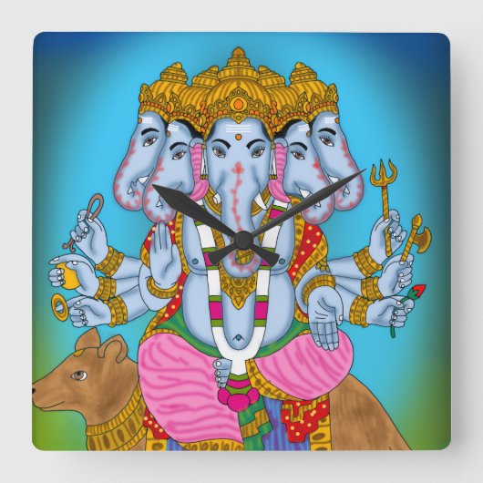 Ganesha Clock & Wall Art for Home Use スクエア壁時計 (正面)