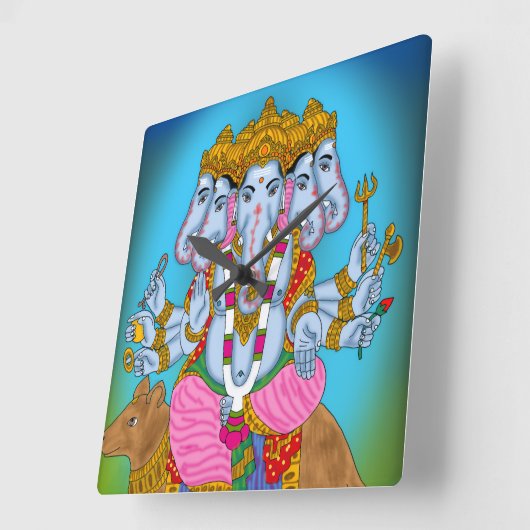 Ganesha Clock & Wall Art for Home Use スクエア壁時計 (傾斜)