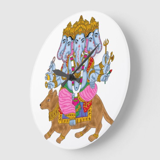 Ganesha Clock & Wall Art for Home Use ラージ壁時計 (傾斜)