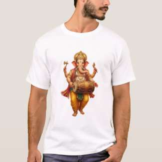 Ganesha dancing while playing the madal tシャツ