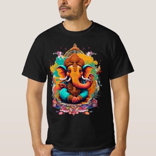 Ganesha, ganesh, ganapati障害物の除去#1 tシャツ (正面)