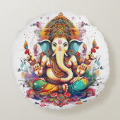 Ganesha, ganesh, ganapati障害物の除去#3 ラウンドクッション (裏面)