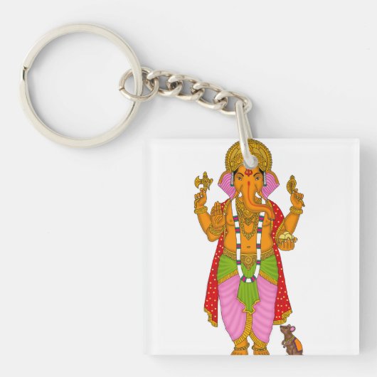Ganesha Keychain & Devotional Keyring キーホルダー (正面)