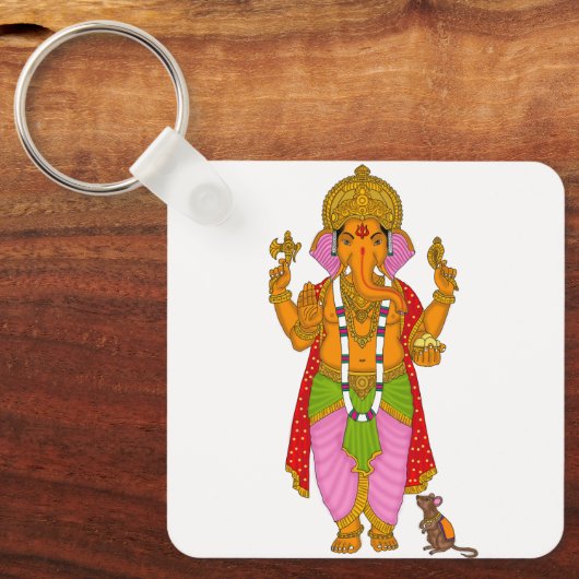 Ganesha Keychain & Devotional Keyring キーホルダー (正面)