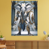 Ganesha Krieger Mythologie Elefant Gott キャンバスプリント (インサイチュ (リビング))