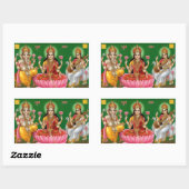 Ganesha、Lakshmi、Saraswatiの各ステッカー 長方形シール (シート)