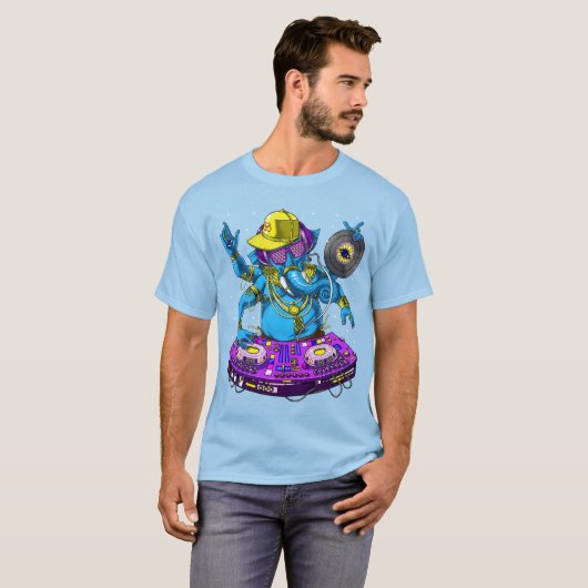 Ganesha Music DJ Tシャツ (正面フル)