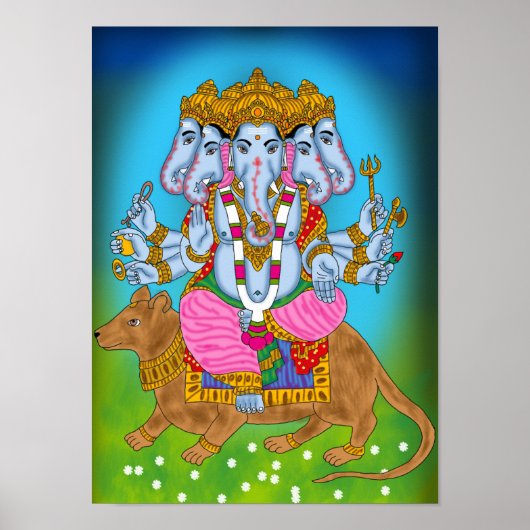 Ganesha Poster Wall Art ポスター (正面)
