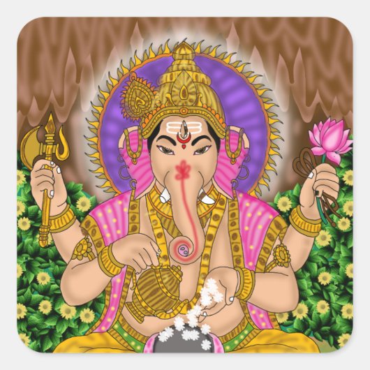 Ganesha Sticker スクエアシール (正面)