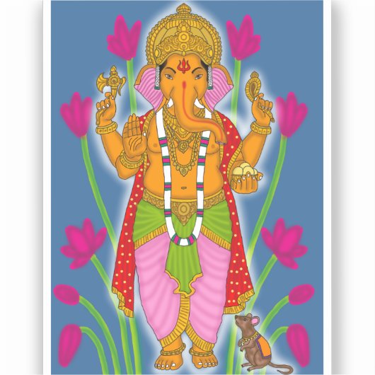 Ganesha Stickers & Keyring Combo シール (正面)