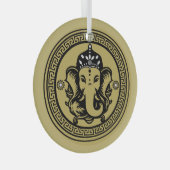 Ganesha Themed Hindu Art Print ガラスオーナメント (正面右)