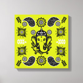 Ganesha Themed Hindu Art Print キャンバスプリント