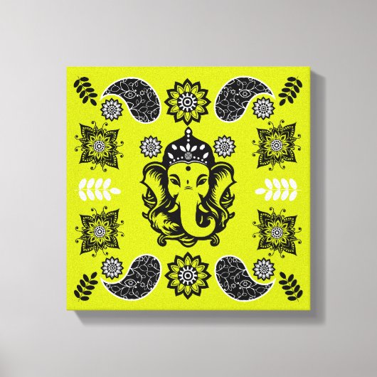 Ganesha Themed Hindu Art Print キャンバスプリント (正面)