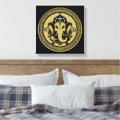 Ganesha Themed Hindu Art Print キャンバスプリント (インサイチュ (寝室))