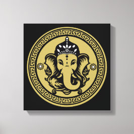 Ganesha Themed Hindu Art Print キャンバスプリント