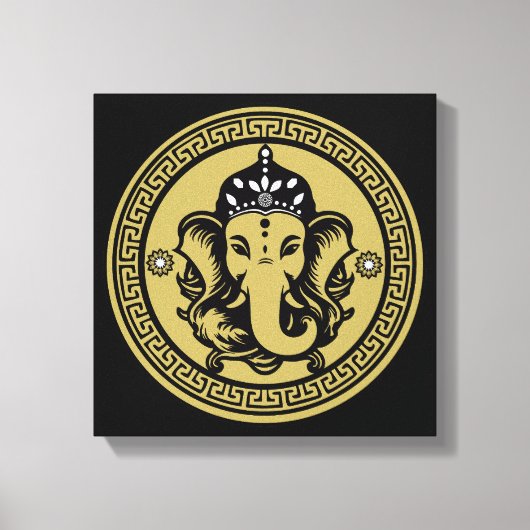Ganesha Themed Hindu Art Print キャンバスプリント (正面)