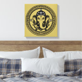 Ganesha Themed Hindu Art Print キャンバスプリント (インサイチュ (寝室))