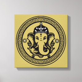 Ganesha Themed Hindu Art Print キャンバスプリント
