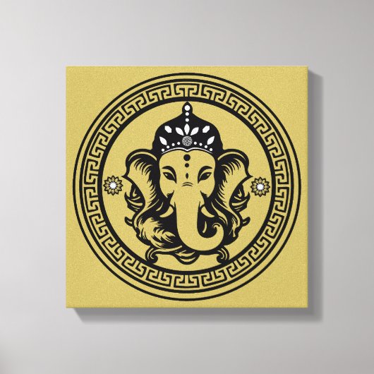 Ganesha Themed Hindu Art Print キャンバスプリント (正面)