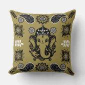 Ganesha Themed Hindu Art Print クッション (正面)