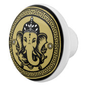 Ganesha Themed Hindu Art Print セラミックノブ (右)