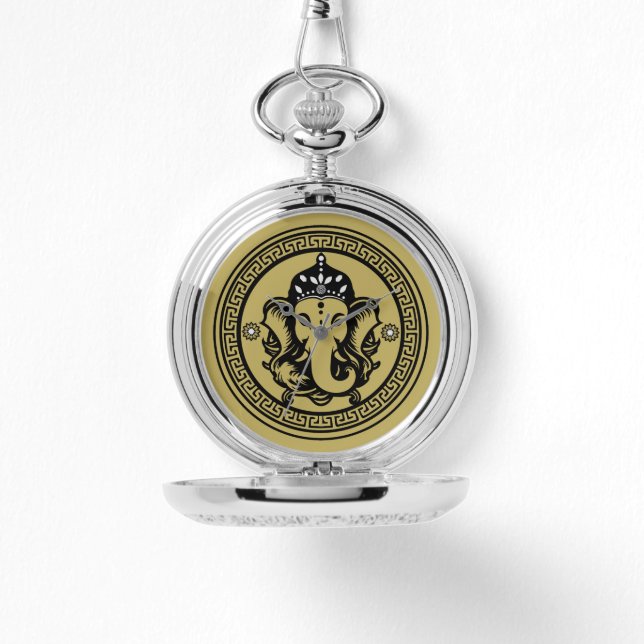 Ganesha Themed Hindu Art Print 腕時計 (正面)