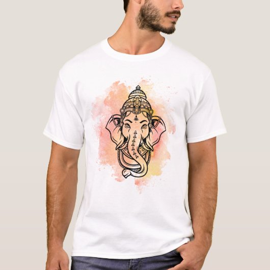 Ganesha Wealth Tee – ヒンズー教の繁栄の神シャツ Tシャツ (正面)