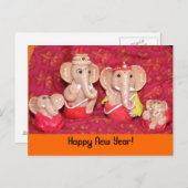 Ganeshas、明けましておめでとう! シーズンポストカード (正面/裏面)