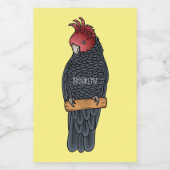 Gang gang cockatoo bird cartoon illustration  フードラベル (シングルラベル)