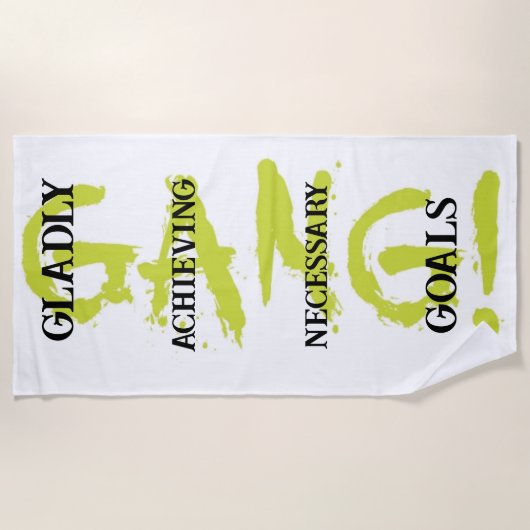 GANG! green Beach Towel ビーチタオル (正面)