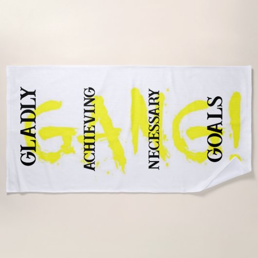 GANG! yellow Beach Towel ビーチタオル (正面)