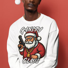 Gangsta Claus mit Pistole トライブレンドＴシャツ