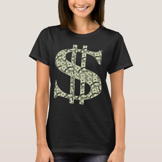 Gangsta Dollar Sign Cool Hip hop Rap   Money Tシャツ (正面)
