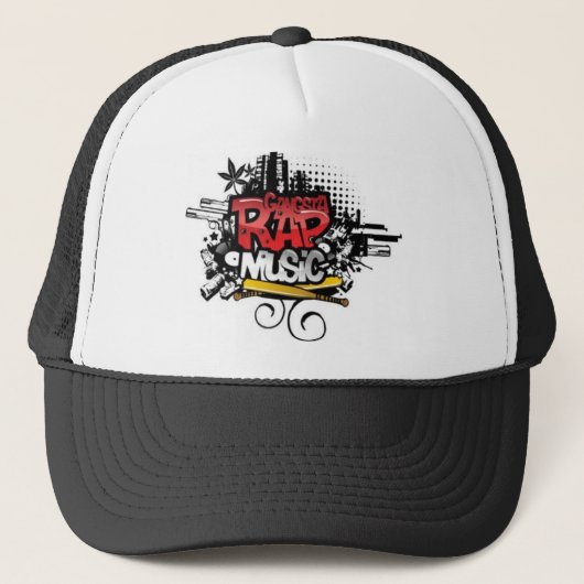 GANGSTA RAP MUSIC - Kappe Cap Mütze Basecap Caps キャップ (正面)