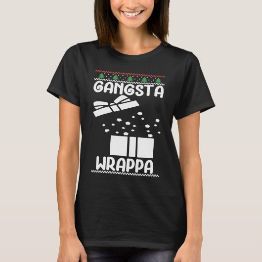 Gangsta Wrappa Merry Christmas Santa Claus Christm Tシャツ (正面)