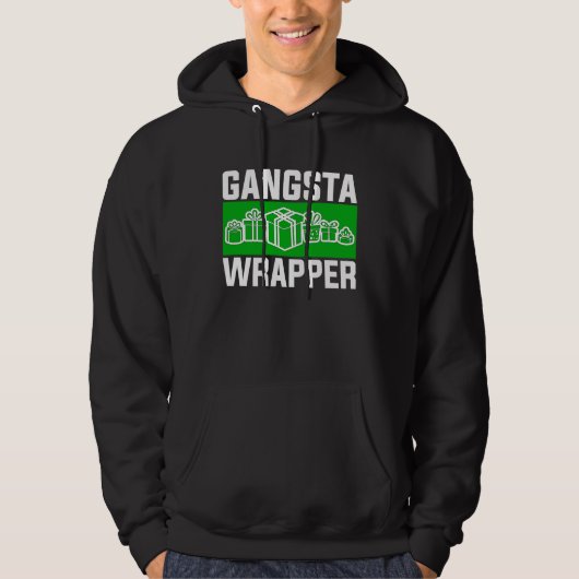 Gangsta Wrapper  Christmas Clothing for Men and F パーカ (正面)