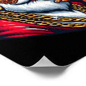 Gangsta Wrapper Funny Cool Santa Gangster Pajama C ポスター (角)