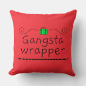 Gangsta Wrapper Holiday Throw Pillow クッション (正面)