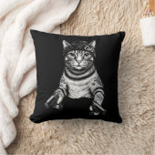 Gangster Cat Tattoo Art | Cool Streetwear Kitty クッション (ブランケット)