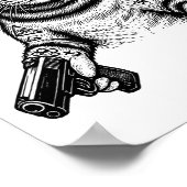 Gangster Cat Tattoo Art | Cool Streetwear Kitty ポスター (角)