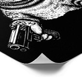 Gangster Cat Tattoo Art | Cool Streetwear Kitty ポスター (角)